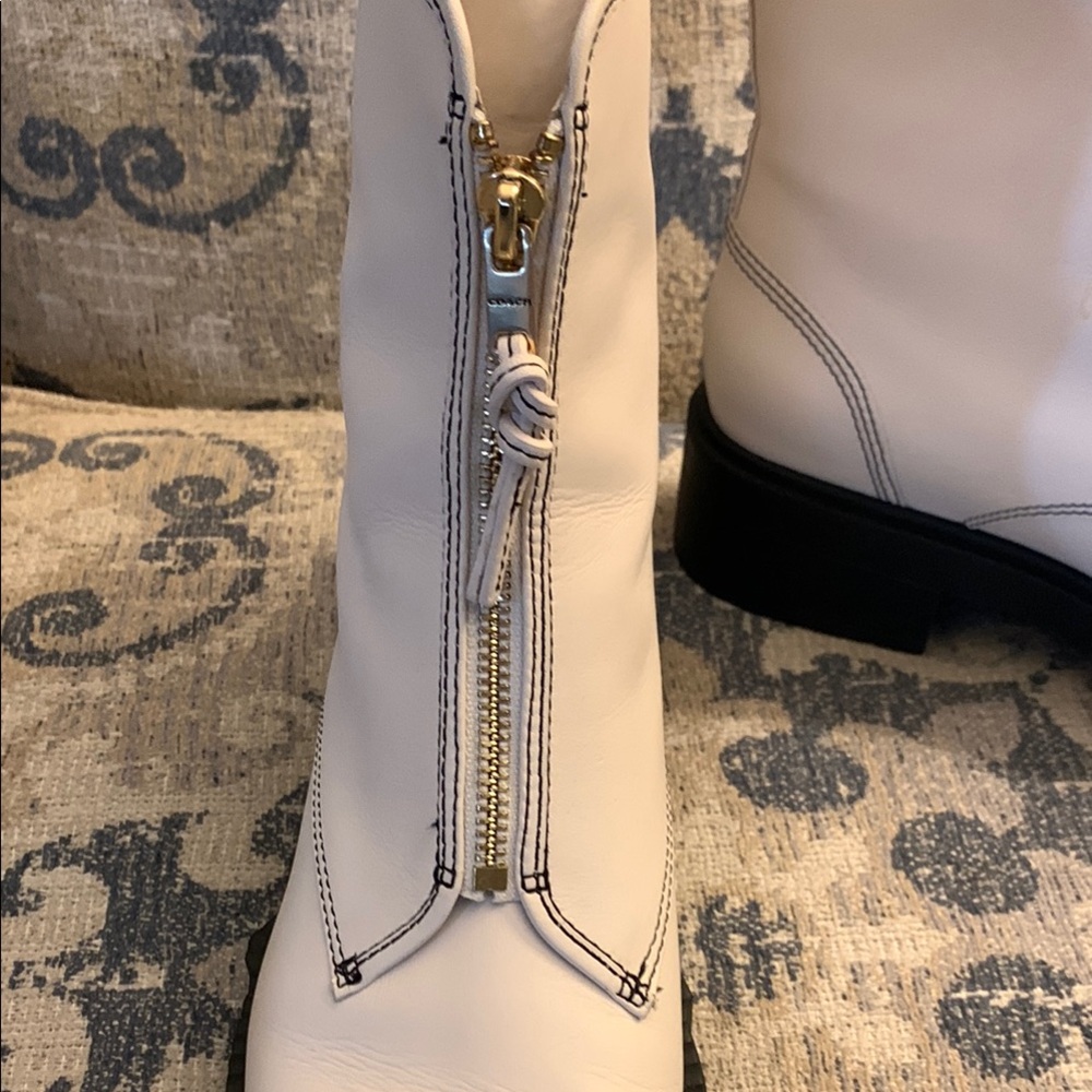 Coach Cream and Black Ankle Booties with Leather Finish - Picture 3 of 5